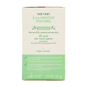 Thé vert à la menthe 20 pyramides Renuté
