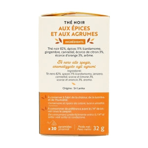 Thé noir aux épices et agrumes 20 pyramides Renuté