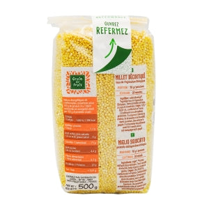 MILLET DECORTIQUE BIO paquet 500g GRAIN FRAIS