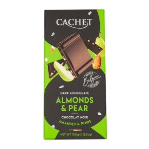 Chocolat noir poires & amandes 100g 
