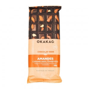 Chocolat noir amandes caramélisées torréfiées 180g 