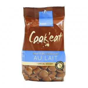 Palets de chocolat lait dessert sachet 200g 