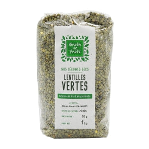 Lentilles vertes paquet 1kg Grain de frais 