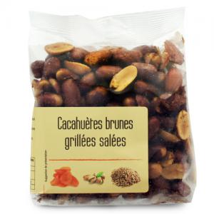 Arachides brunes grillées salées paquet 200g 