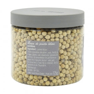 Poivre blanc en grains pot 125g Bédros