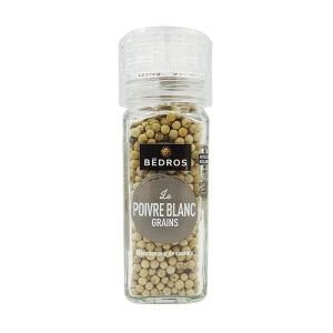 Poivre blanc en grains moulin 54g Bédros 