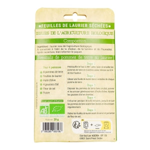 Feuilles de laurier séchées BIO paquet 20g CRT 27X20 GR