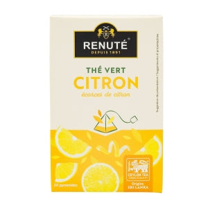 Thé vert au citron boîte 20 pyramides Renuté 