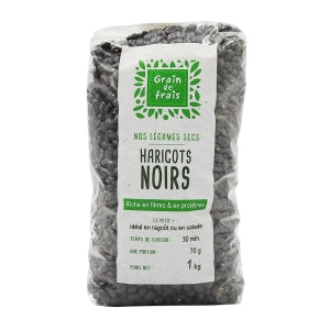 Haricots noirs paquet 1kg Grain de Frais 