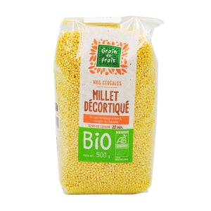 MILLET DECORTIQUE BIO paquet 500g GRAIN FRAIS 