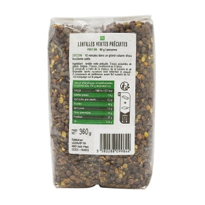 Lentilles vertes précuites pqt 360g Grain de Frais